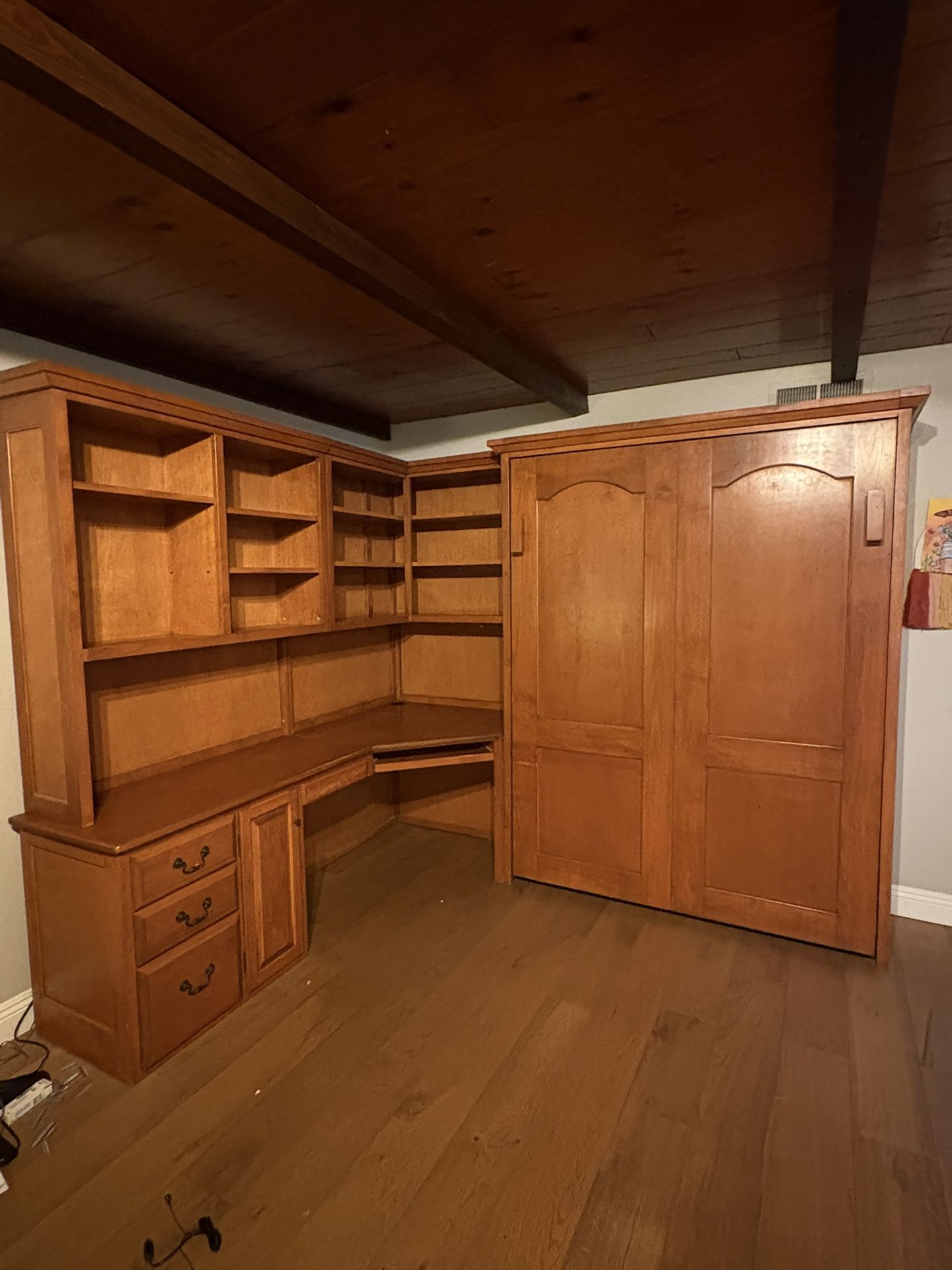 Desk Murphy Bed Solid Wood Corner 