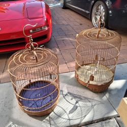 2 Wooden Birdcages 