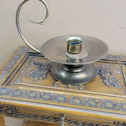 Vintage Large Brass Baldwin Chamberstick Taper Candle Holder