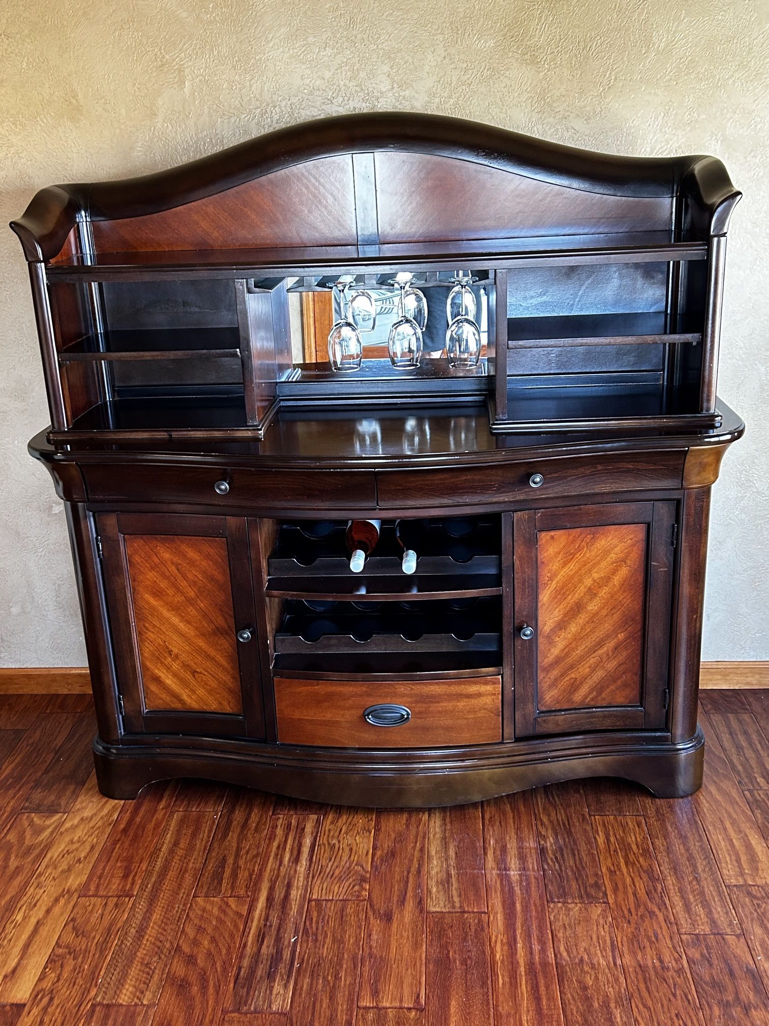 Wood Buffet With Wine Rack. Nice Condition.