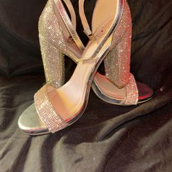 Silver Sparkly Heels Woman’s 6