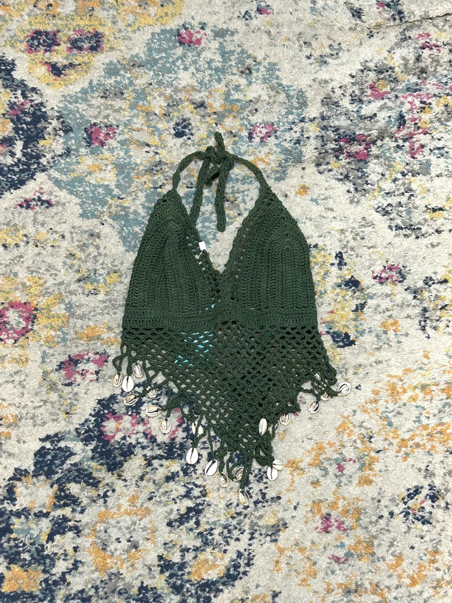 Y2k Mermaid Core Crochet Halter Top