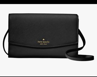 New Black Kate Spade Crossbody Wallet