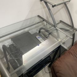 Glass & Metal Multi-tier Desk 
