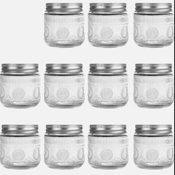 8 oz Vintage Mason Jars with Lids, Safe for Storage, Canning, DIY 11 Pack