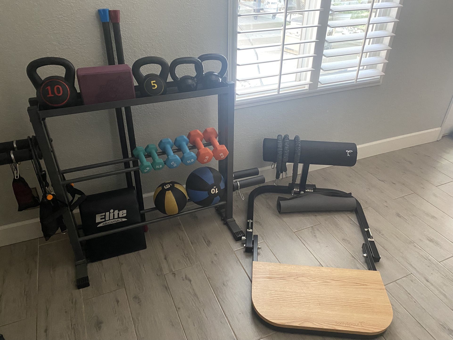 WEIGHT STAND WITH WEIGHTS AND EQUIPMENT
