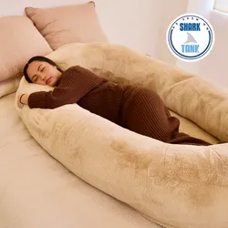 Plufl human dog bed in color biscuit with additional new cover