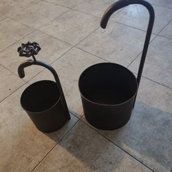 2 Tin Yard Decor/Pots