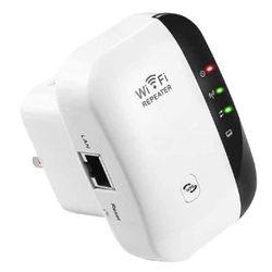 300Mbps WiFi Range Extender Repeater, Signal Booster Amplifier Supports Repeater/AP, 2.4G Network with Integrated Antennas LAN Port