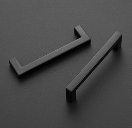 Ravinte 5 Inch Kitchen Square Cabinet Handles Matte Black Drawer Pulls - 60 count