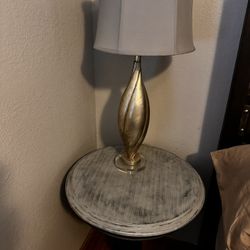 Lamp With Silver Grey Shade 
