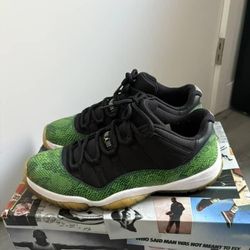 Jordan 11s Green Snakeskin 