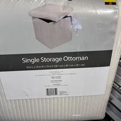 White Cube Storage Ottoman 