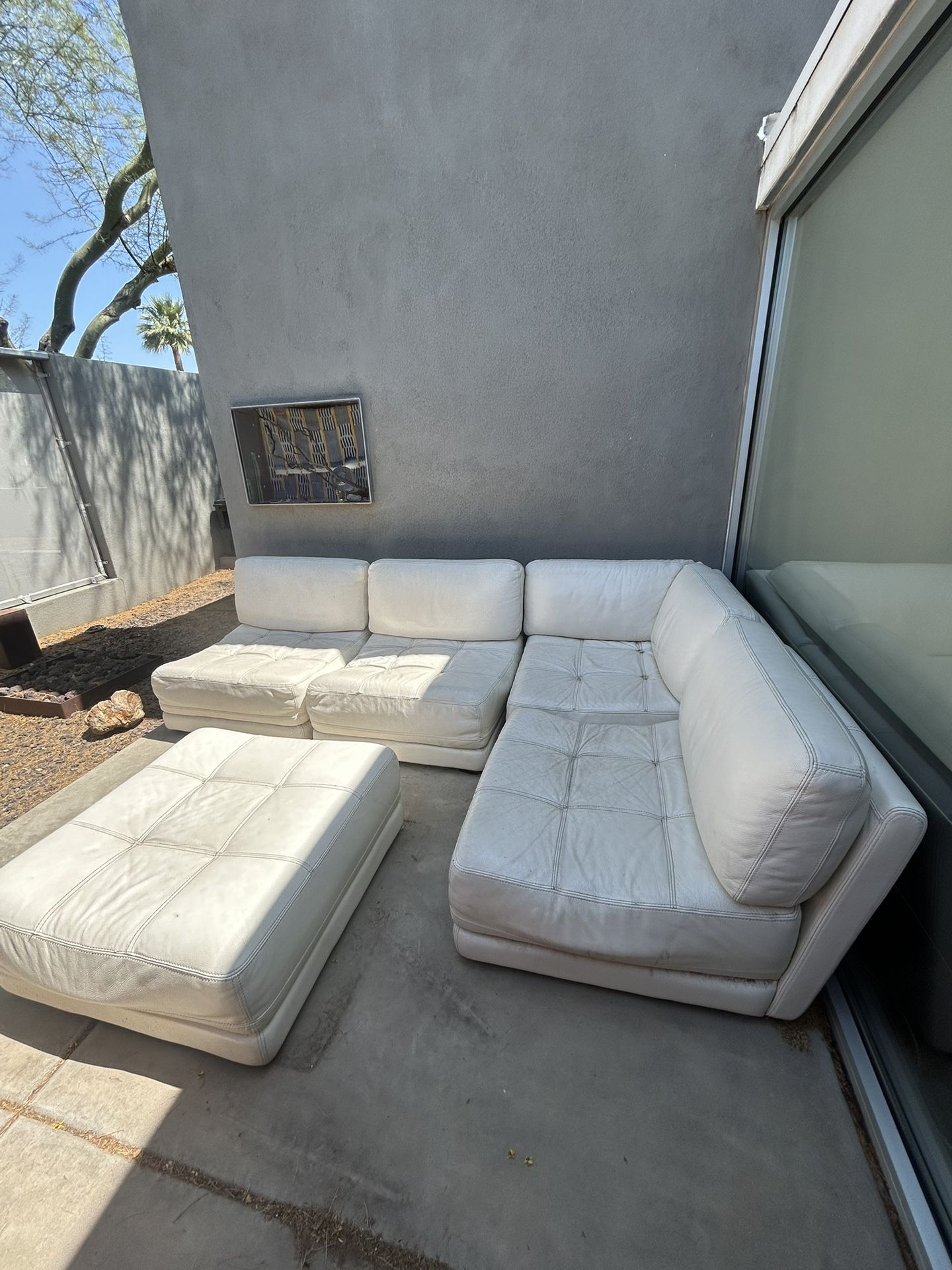 Real Leather L Sectional