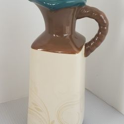 Tastefully Simple Decanter Pitcher Ceramic Stoneware Host Collection Dispenser oil/vinegar cruet 