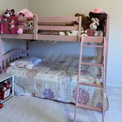 Pink Bunk Bed with ladder + Pink Princess tent