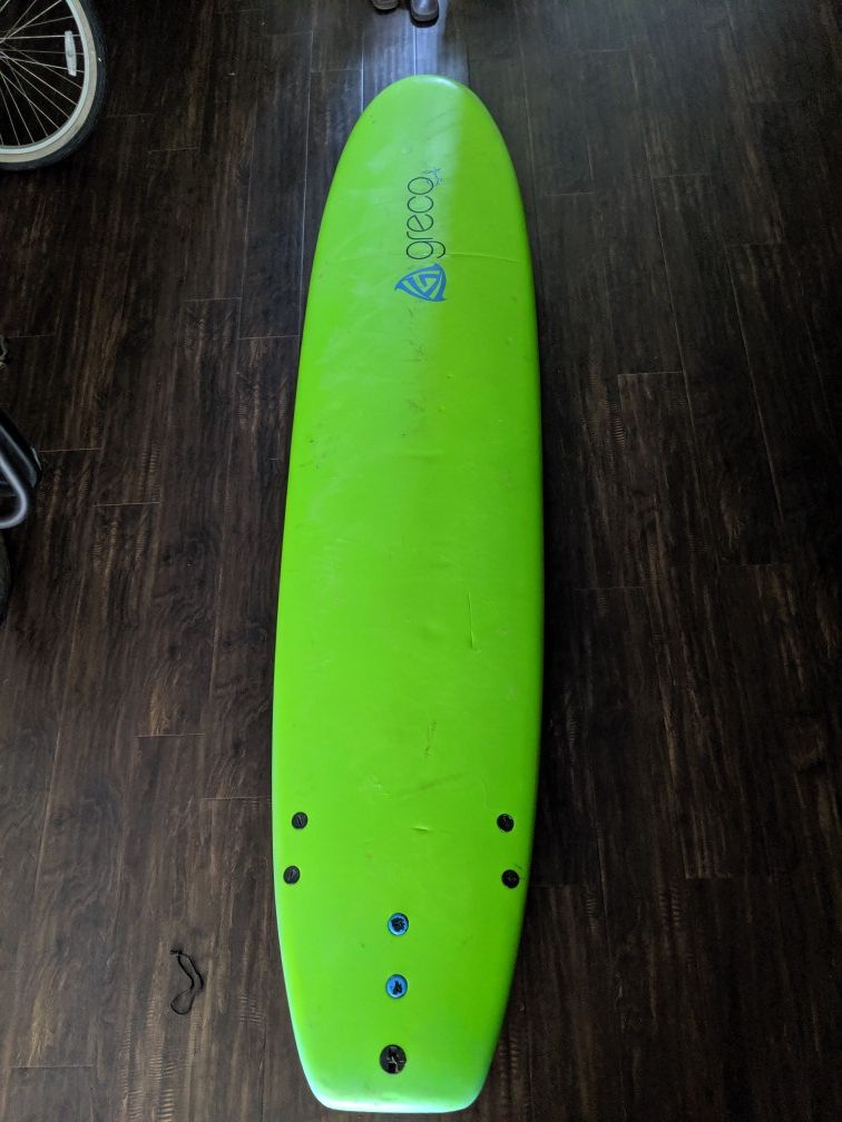 8' 8" Greco Surfboard Soft Top Foam Longboard