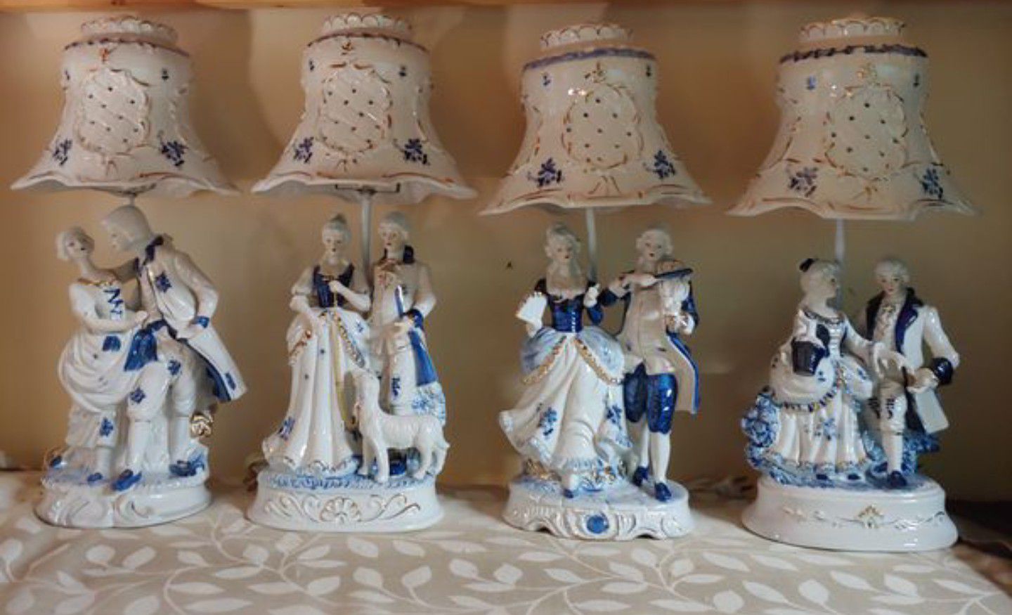 Rare Antique Blue Willow Lamps $80.00 Each Firm