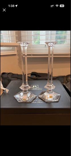 Val St. Lambert candlesticks (pair)