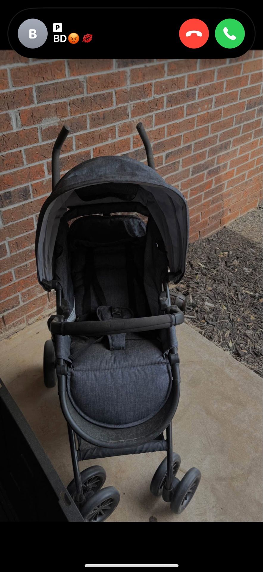 Stroller With Bottom Piece For Diaper Bag, Etc.