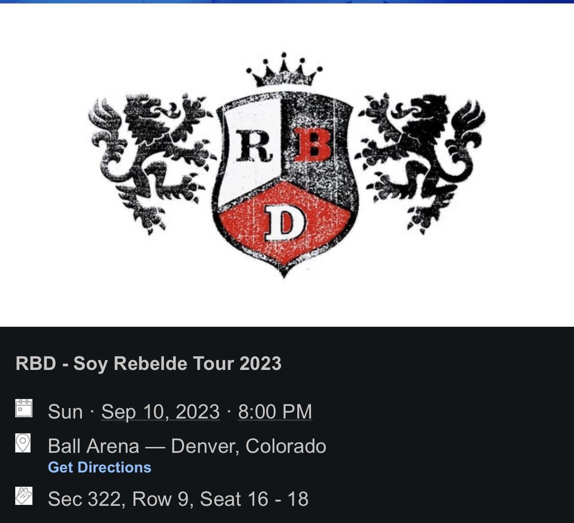 2 RBD Tickets 