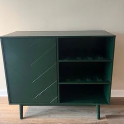 Mid Century Modern Green Wine Storage Buffet Server - Brand New! 