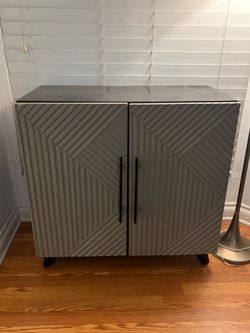 Gray & Black Accent Cabinet