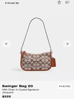 Coach Crystal Signature Jacquard Bag 20