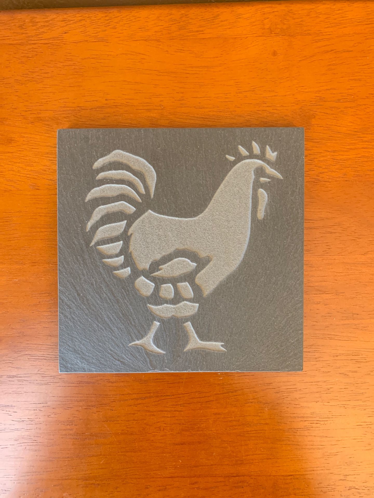 Chicken Trivet - etched slate