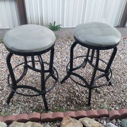 two wrought Iron stools $50
