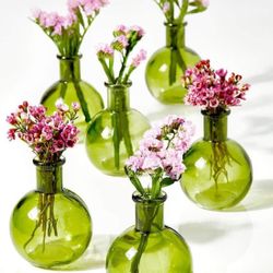 💥NEW 12 Pack Green Small Vases ($50 Retail)