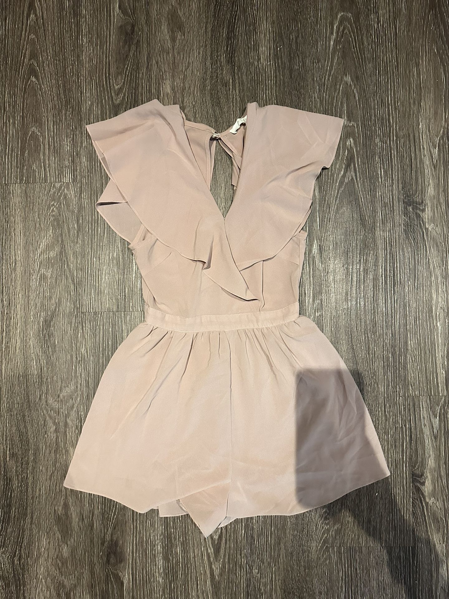 Nude Ruffle Romper