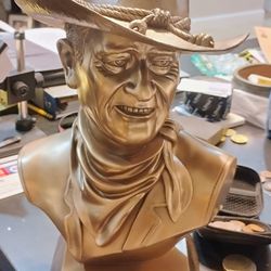 John wayne bronze plated sculpture