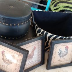 House decor chickens zebra print 10 each set