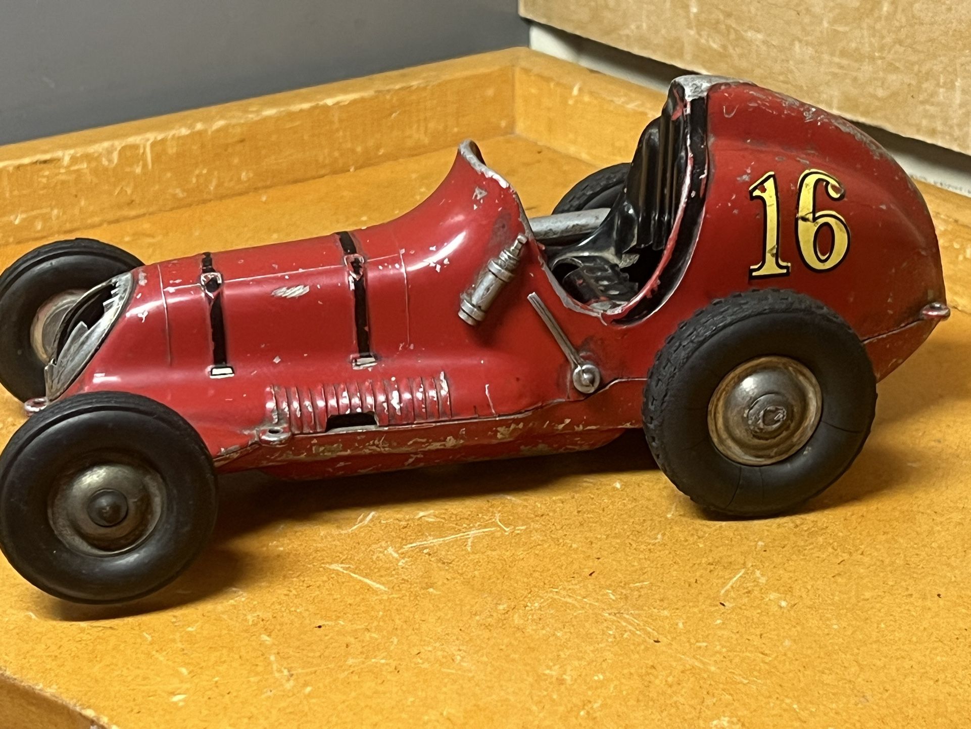 Vintage Roy Cox Thimble Drome Champion Tether Race Car No Engine Blue #16