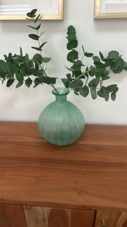 Turquoise Big Flower Vase 