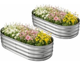 Galvanized Steel Raised Garden Beds Set of 2
