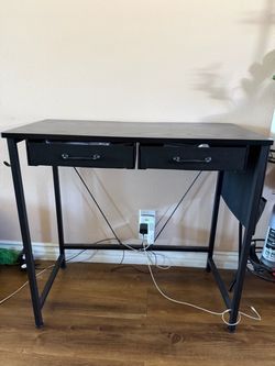 Black Desk with Two Drawers