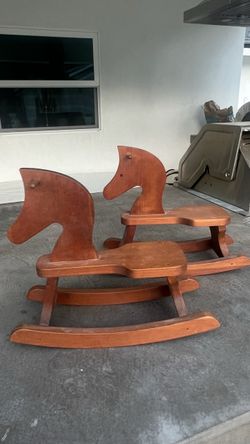 Solid wood rocking horses