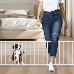 Short Dog Gate, 13" Tall Small Pet Gate Easily Step Over, 16"- 44'' Width Expandable Metal Small Puppy Gatefor Stairs, Doorways, Kitchen,House Indoor
