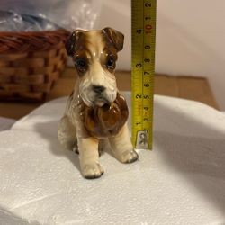 Vintage Terrier Figurine  With Hat