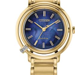 Citizen Gold-Tone Watch with Blue Starry Dial L Arcly Women's limited ed Watch