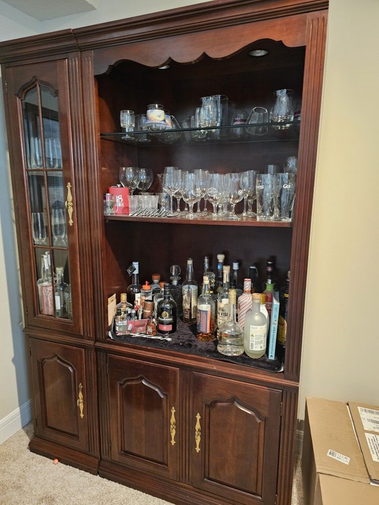 Antique Dry Bar/Display Cabinet