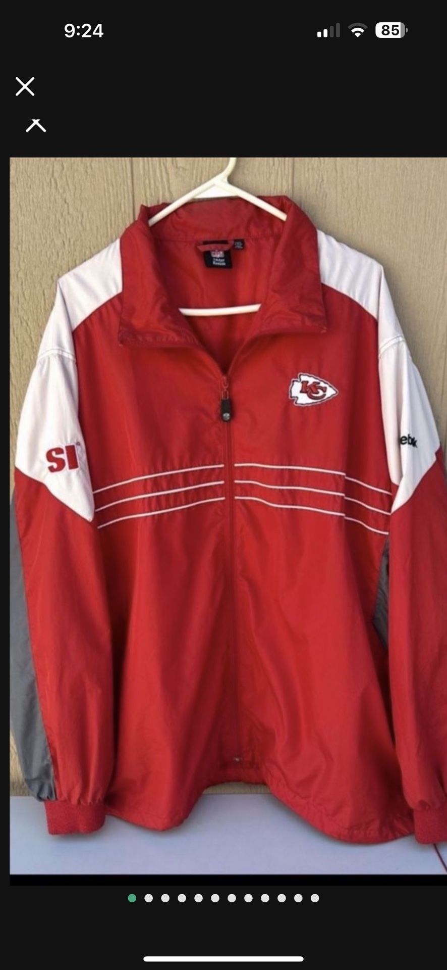 VTG Reebok Kansas City Chiefs Men Red NFL Football Jacket Sports Illustrated 2XL