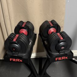 Fit Rx Adjustable Dumbbells + Stand 