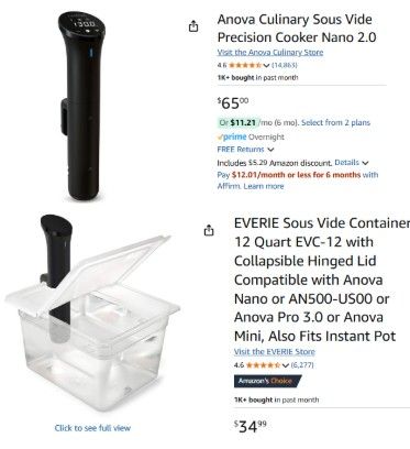 $50 Anova & EVERIE Sous Vide Container 12 Quart