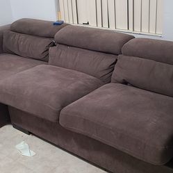 Brown Shaped L Couch With Pull Out Bed