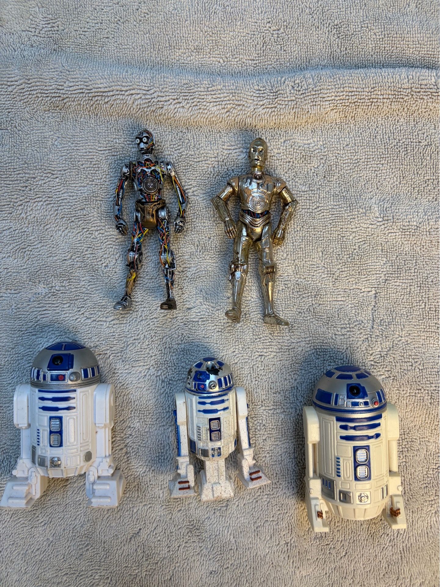 Star Wars Droid Lot x5 C-3PO x2 R2-D2 x3 Loose Mixed Era POTF2 AOTC Hasbro 3.75"