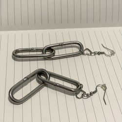 Large heavy chain link earrings