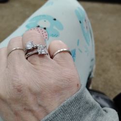Sterling Silver Mossanite Engagement Rings 